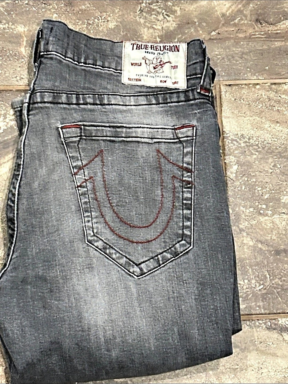 True Religion Ricky Relaxed Straight Jeans Men's Gray Waist 34